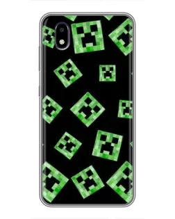 Чехол для ZTE Blade A3 (2020) с картинкой «Паттерн с криперами»