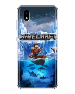 Чехол для ZTE Blade A3 (2020) с картинкой «Minecraft ледяной мир»
