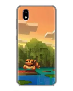 Чехол для ZTE Blade A3 (2020) с картинкой «Майнкрафт закат солнца»
