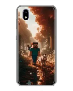 Чехол для ZTE Blade A3 (2020) с картинкой «Стив в лесу»