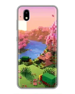 Чехол для ZTE Blade A3 (2020) с картинкой «Розовое дерево Minecraft»