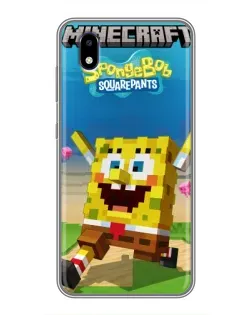 Чохол для ZTE Blade A3 (2020) з картинкою «Губка Боб Minecraft»