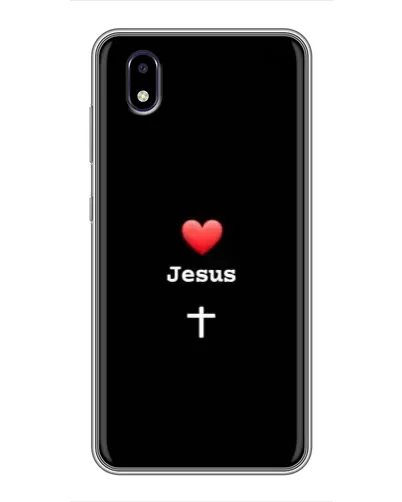 Чехол для ZTE Blade A3 (2020) с картинкой «Сердце - Jesus»