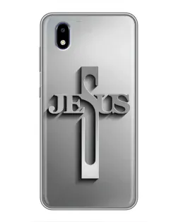 Чехол для ZTE Blade A3 (2020) с картинкой «Металлический крест Jesus»