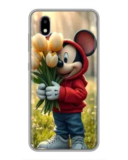 Чехол для ZTE Blade A3 (2020) с картинкой «Микки с тюльпанами»