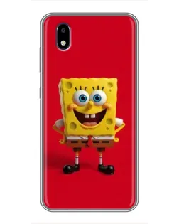 Чехол для ZTE Blade A3 (2020) с картинкой «Спанч Боб на красном»
