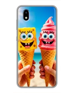 Чехол для ZTE Blade A3 (2020) с картинкой «Спанч Боб мороженое»