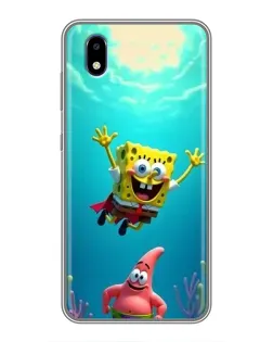 Чехол для ZTE Blade A3 (2020) с картинкой «Спанч Боб под водой»