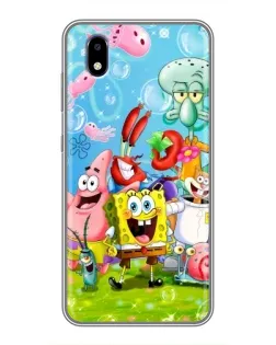 Чехол для ZTE Blade A3 (2020) с картинкой «Губка Боб и друзья»