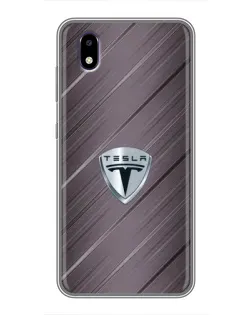 Чехол для ZTE Blade A3 (2020) с картинкой «Металлическая текстура Tesla»