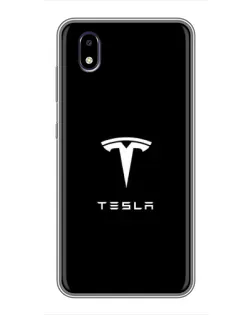 Чехол для ZTE Blade A3 (2020) с картинкой «Tesla White Logo»
