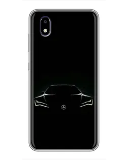 Чехол для ZTE Blade A3 (2020) с картинкой «Mercedes — силуэт авто»