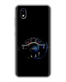 Чехол для ZTE Blade A3 (2020) с картинкой «Салон Audi — руль»
