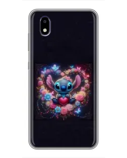 Чехол для ZTE Blade A3 (2020) с картинкой «Stitch в цветах»