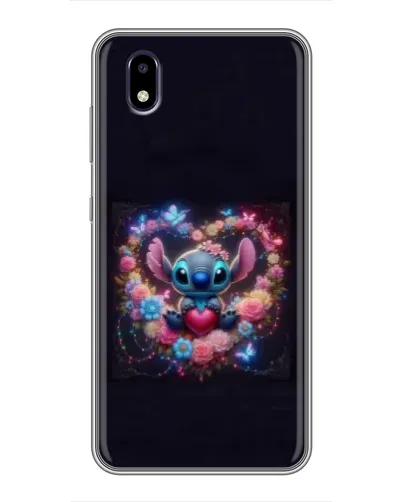 Чехол для ZTE Blade A3 (2020) с картинкой «Stitch в цветах»