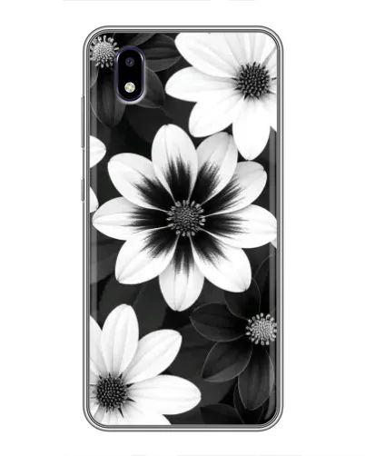 Чехол для ZTE Blade A3 (2020) с картинкой «Монохромные астры»
