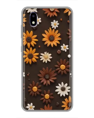 Чехол для ZTE Blade A3 (2020) с картинкой «Узор из маленьких подсолнухов»