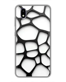Чехол для ZTE Blade A3 (2020) с картинкой «Белая объемная сетка»