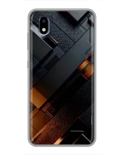 Чехол для ZTE Blade A3 (2020) с картинкой «Черные геометрические блоки»