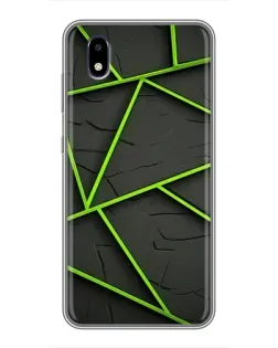 Чехол для ZTE Blade A3 (2020) с картинкой «Зеленые геометрические линии»