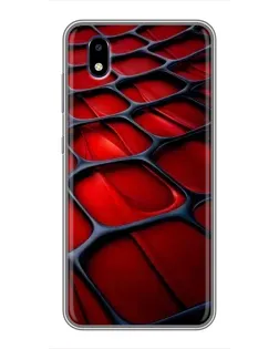 Чехол для ZTE Blade A3 (2020) с картинкой «Красная глянцевая сетка»