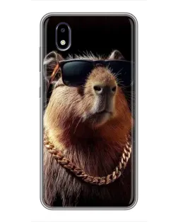 Чехол для ZTE Blade A3 (2020) с картинкой «Капибара золотая цепь»