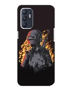 Чехол для ZTE Blade A31 Plus с картинкой «PUBG — огненный силуэт»