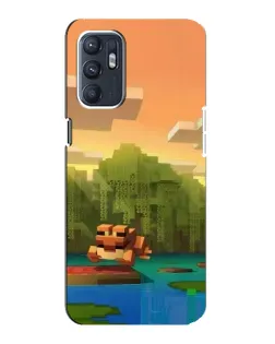 Чехол для ZTE Blade A31 Plus с картинкой «Майнкрафт закат солнца»