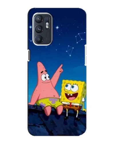 Чехол для ZTE Blade A31 Plus с картинкой «Губка Боб и Патрик ночью»