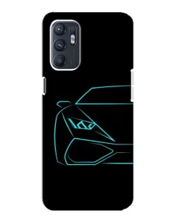 Чехол для ZTE Blade A31 Plus с картинкой «Голубой силуэт Lamborghini»