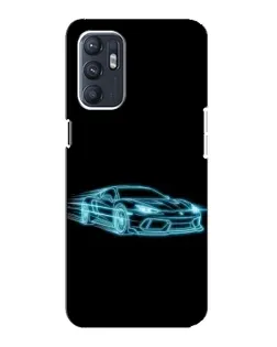 Чехол для ZTE Blade A31 Plus с картинкой «Неоновый контур Lamborghini»