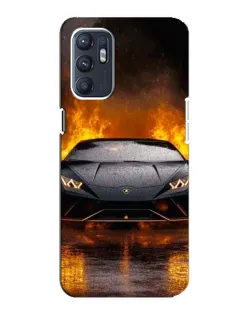 Чехол для ZTE Blade A31 Plus с картинкой «Lamborghini в огне»