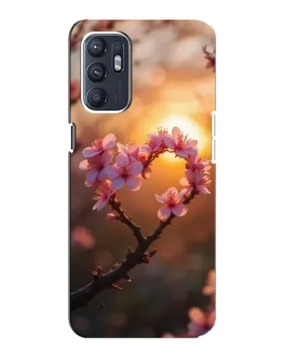 Чехол для ZTE Blade A31 Plus с картинкой «Розовый цвет сердце на фоне заката»