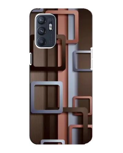 Чохол для ZTE Blade A31 Plus з картинкою «Коричневі об'ємні квадрати»