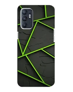 Чохол для ZTE Blade A31 Plus з картинкою «Зелені геометричні лінії»