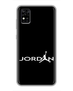 Чехол для ZTE Blade A31 с картинкой «Jordan White Logo»