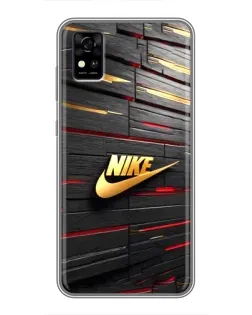 Чехол для ZTE Blade A31 с картинкой «Золотой Nike на металле»