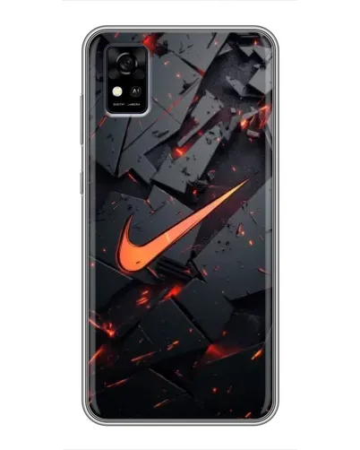Чехол для ZTE Blade A31 с картинкой «Nike — эффект разломов»