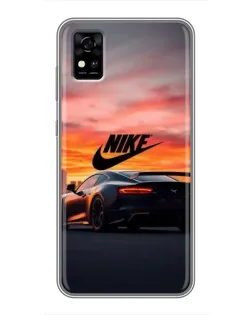 Чехол для ZTE Blade A31 с картинкой «Nike и суперкар»