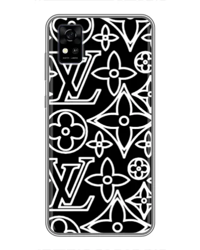 Чохол для ZTE Blade A31 з картинкою «Чорно-білий візерунок LV»