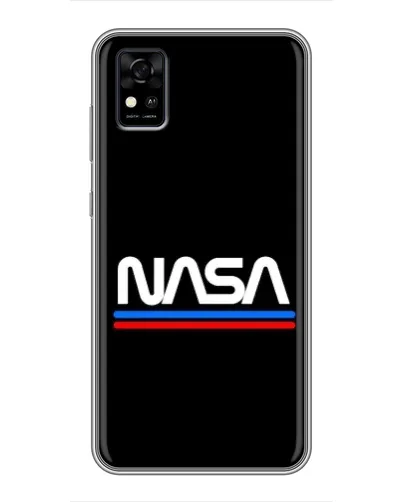 Чехол для ZTE Blade A31 с картинкой «NASA — классика Red Blue»