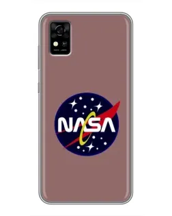 Чехол для ZTE Blade A31 с картинкой «NASA — ретро космос»