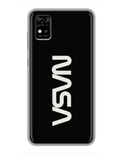 Чехол для ZTE Blade A31 с картинкой «NASA — вертикальный логотип»