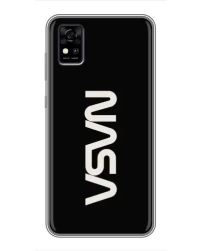 Чехол для ZTE Blade A31 с картинкой «NASA — вертикальный логотип»
