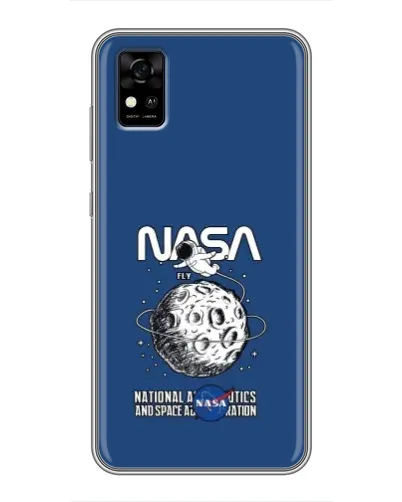 Чехол для ZTE Blade A31 с картинкой «NASA — лунная миссия»