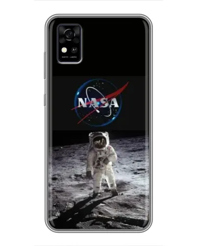 Чехол для ZTE Blade A31 с картинкой «Астронавт на Луне»