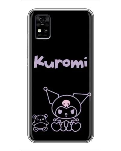 Чехол для ZTE Blade A31 с картинкой «Kuromi — черный минимализм»