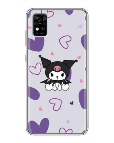 Чехол для ZTE Blade A31 с картинкой «Kuromi и лавандовые сердца»