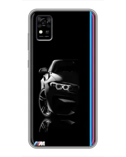 Чохол для ZTE Blade A31 з картинкою «Силует BMW в темряві»