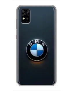 Чохол для ZTE Blade A31 з картинкою «Логотип BMW — мінімалізм»
